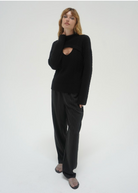 LNA Alessio Sweater - Black sale tops - Sloane Boutique