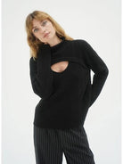 LNA Alessio Sweater - Black sale tops - Sloane Boutique