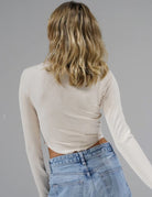 LnA Arya Cropped Long Sleeve - Bone Women's Tops - Sloane Boutique