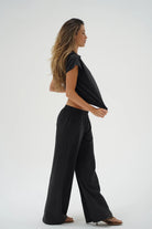 LnA Ava Oversized Spandex Jersey Tee - Black Women's Tops - Sloane Boutique