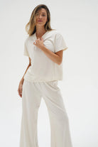 LnA Ava Oversized Spandex Jersey Tee - Egret Women's Tops - Sloane Boutique