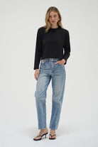 LnA Ava Spandex Jersey Long Sleeve - Black Women's Tops - Sloane Boutique