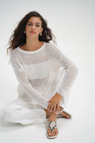 LnA Benford Illusion Sweater - Soft White Women's Tops - Sloane Boutique