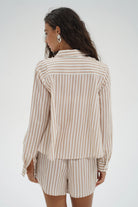 LnA Bondi Button Up Blouse - Sandbar Stripe Women's Tops - Sloane Boutique