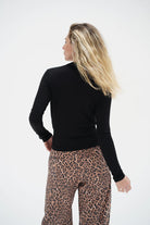 LnA Camryn Wrap Long Sleeve - Black Women's Tops - Sloane Boutique