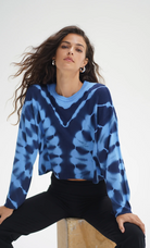 LNA Caprina Tie Dye Sweater - Tyrrhenian Blue Women's Tops - Sloane Boutique