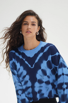 LNA Caprina Tie Dye Sweater - Tyrrhenian Blue Women's Tops - Sloane Boutique