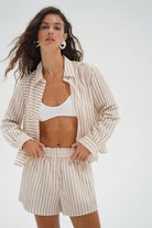 LnA Cayman Short - Sandbar Stripe Women's Bottoms - Sloane Boutique