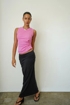 LnA Clem Knotted Rib Tank - Aurora Pink Women's Tops - Sloane Boutique