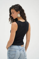 LnA Deep U Cotton Tank - Black Women's Tops - Sloane Boutique