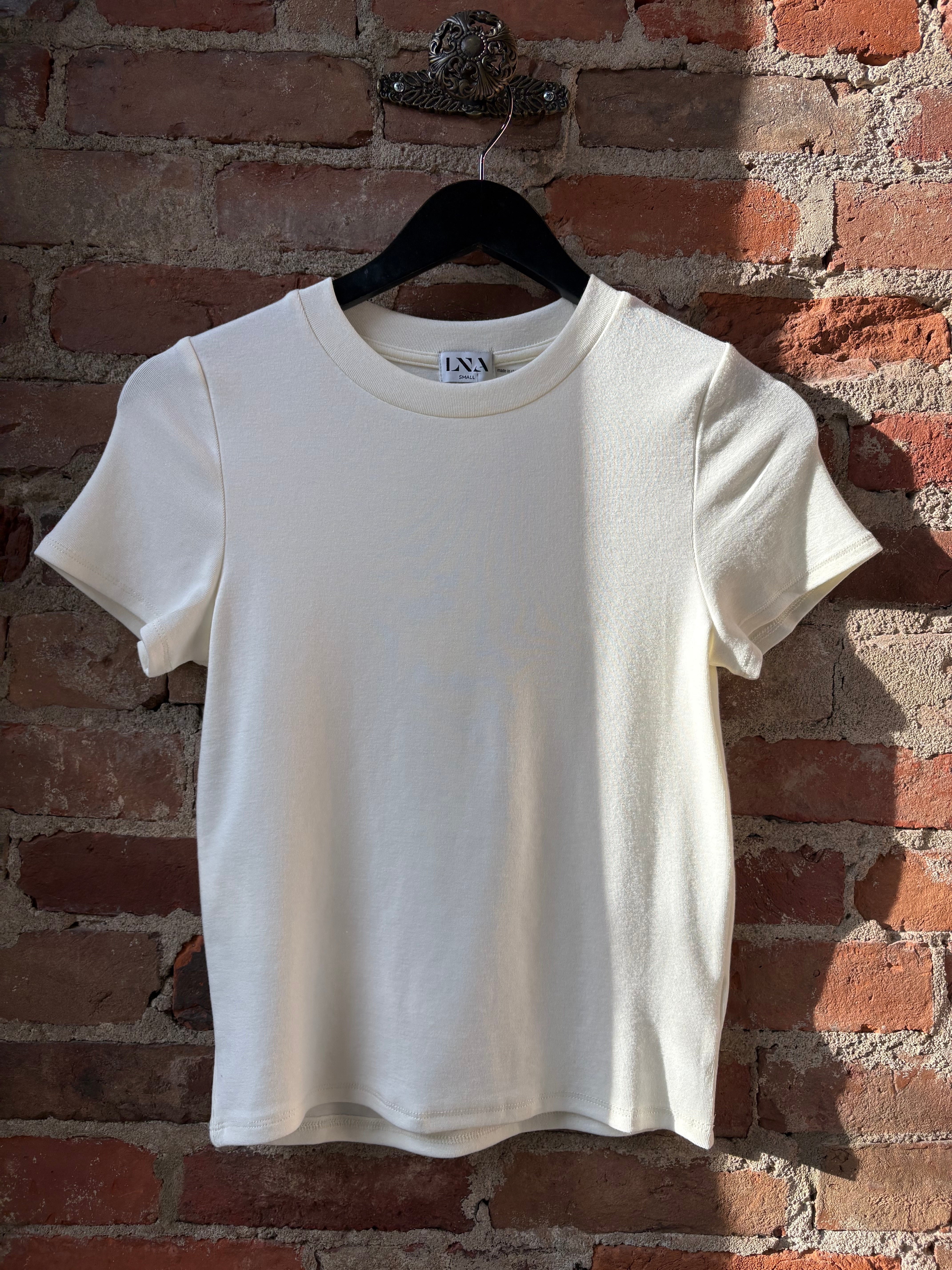 LNA Dillon Tee - Soft Ivory Women's Tops - Sloane Boutique