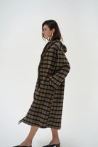 LnA Dutton Coat - Black / Brown Plaid Outerwear - Sloane Boutique