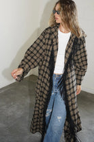 LnA Dutton Coat - Black / Brown Plaid Outerwear - Sloane Boutique