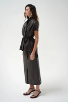 LnA Fairfax Short Sleeve Leather Jacket - Brown Outerwear - Sloane Boutique