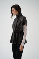 LnA Fairfax Short Sleeve Leather Jacket - Brown Outerwear - Sloane Boutique