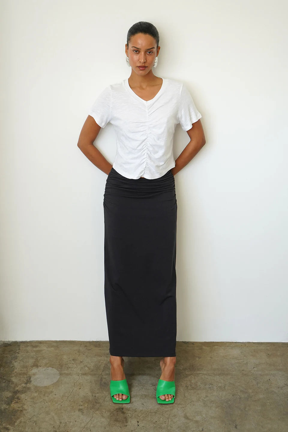 LnA Flore Slub Tee - White Women's Tops - Sloane Boutique