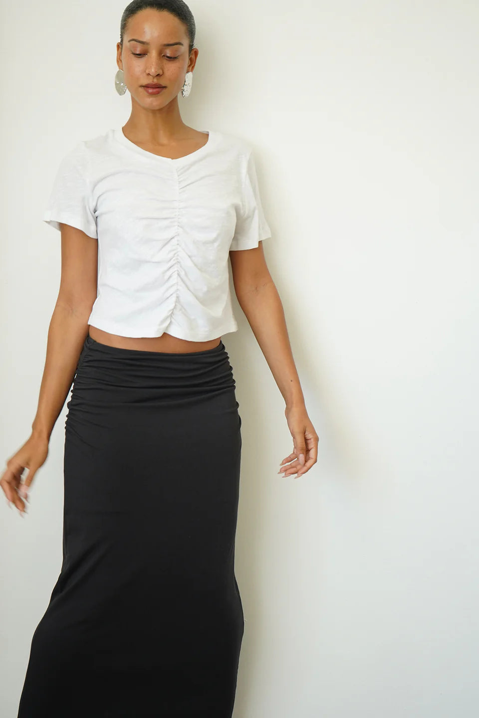 LnA Flore Slub Tee - White Women's Tops - Sloane Boutique