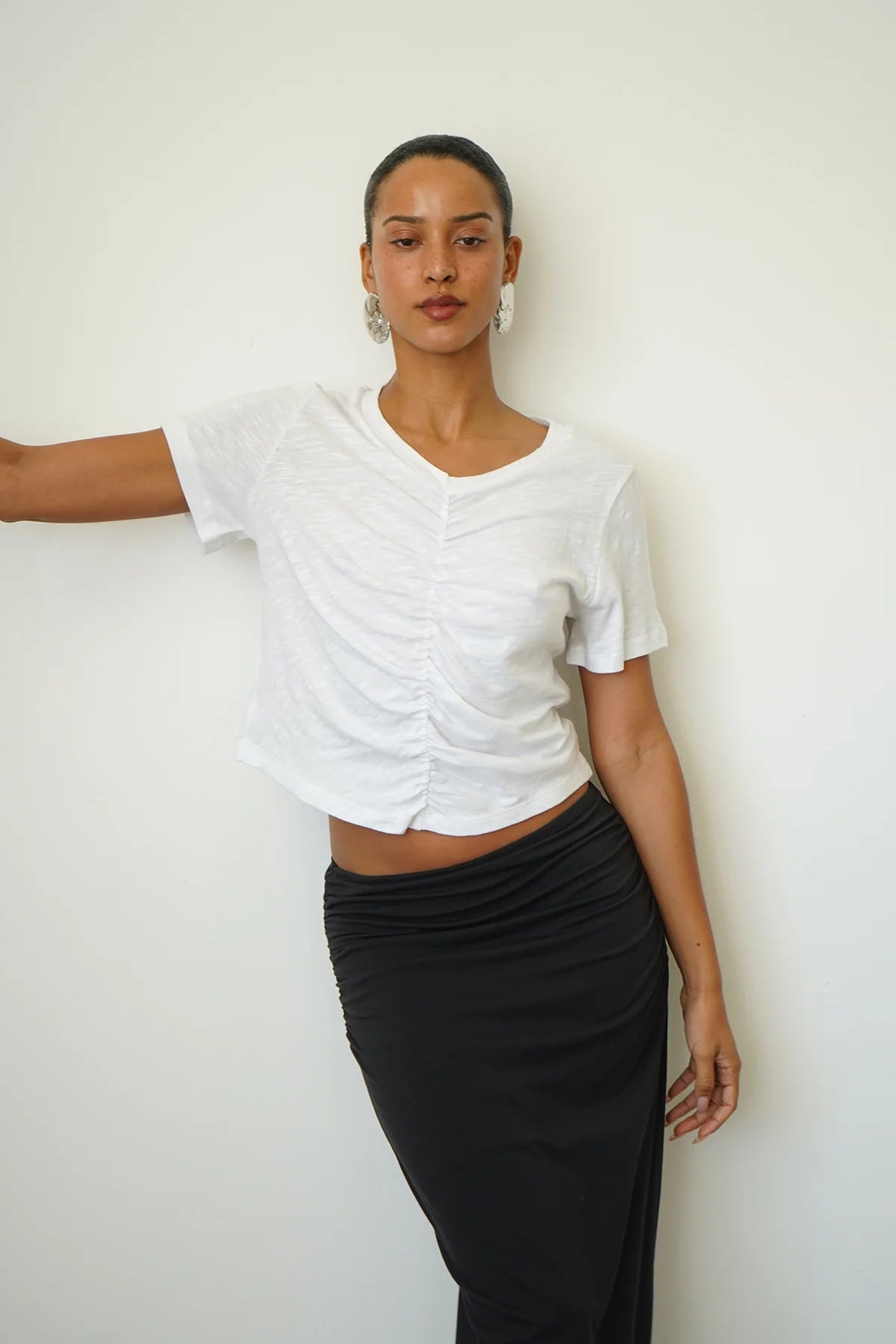 LnA Flore Slub Tee - White Women's Tops - Sloane Boutique