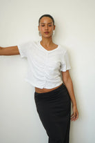 LnA Flore Slub Tee - White Women's Tops - Sloane Boutique