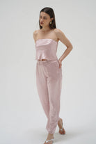 LnA Kait Shine Pant - Rosewater Shine Women's Bottoms - Sloane Boutique