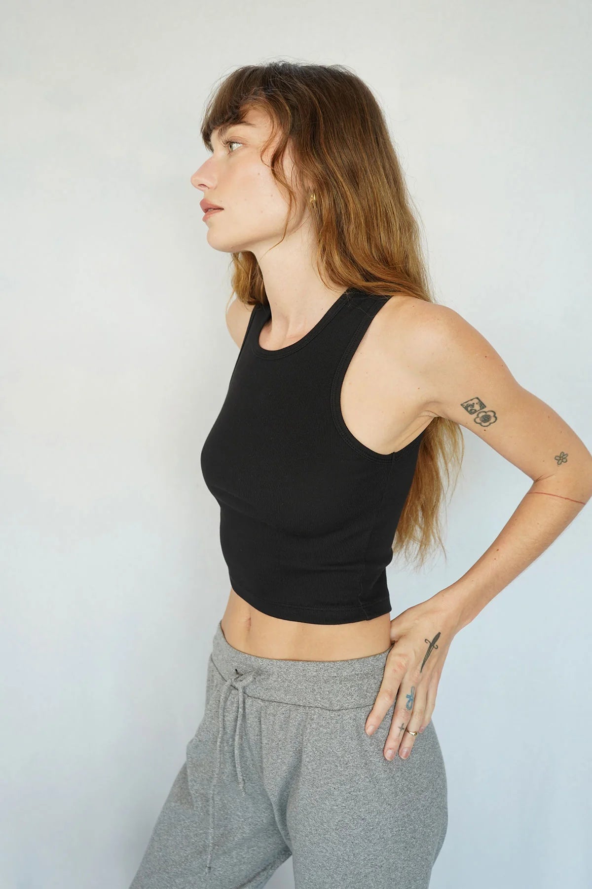 LnA Maya Cotton Rib Tank - Black Women's Tops - Sloane Boutique