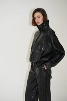 LnA Mercer Faux Leather Bomber Jacket - Brown Outerwear - Sloane Boutique
