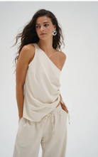 LNA Neela One Shoulder Top - Canvas Cream Women's Tops - Sloane Boutique
