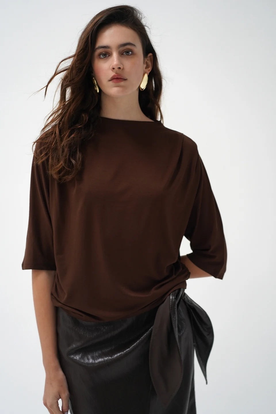 LnA Opal Top - French Roast Women's Tops - Sloane Boutique