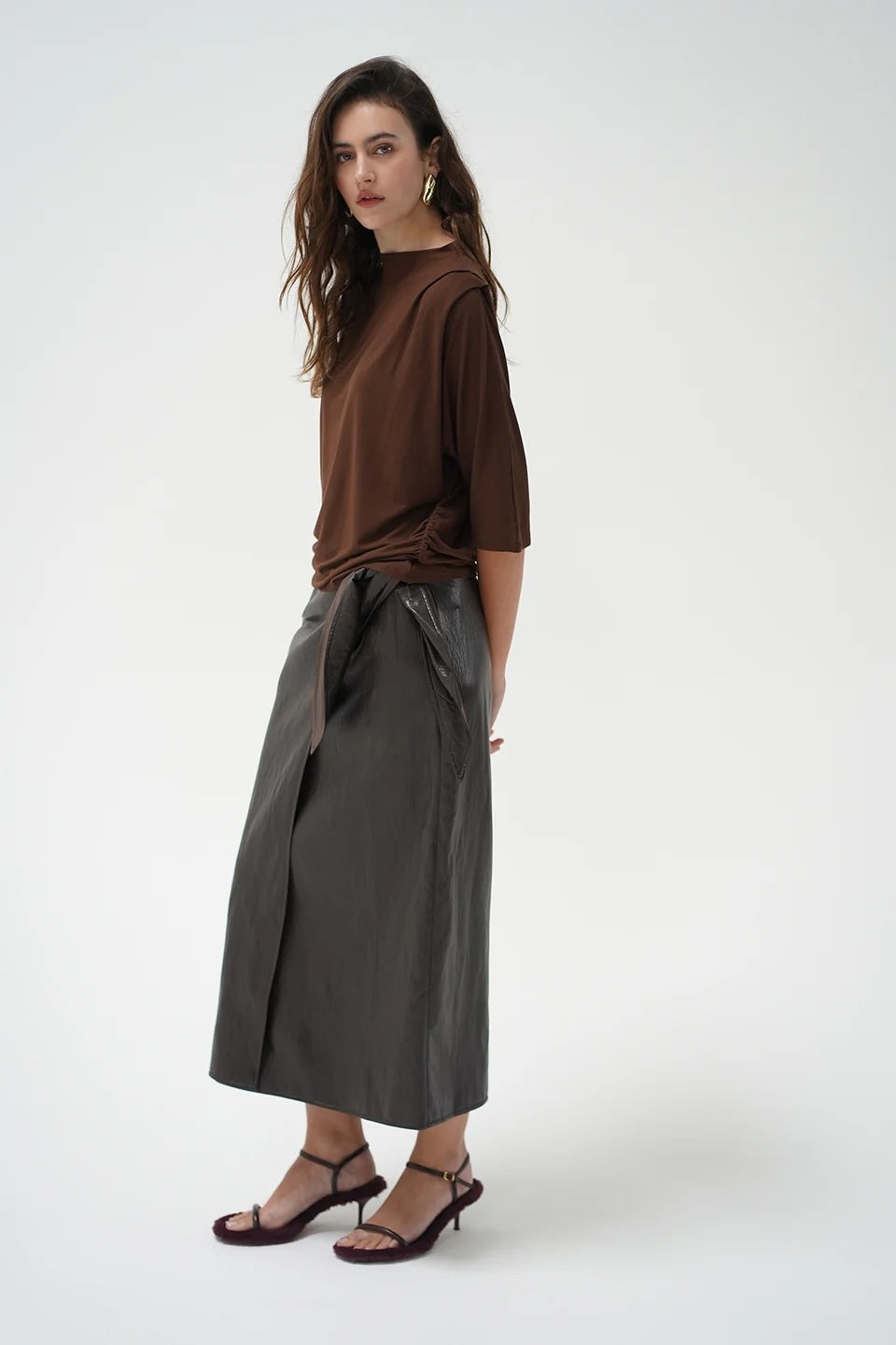 LnA Opal Top - French Roast Women's Tops - Sloane Boutique