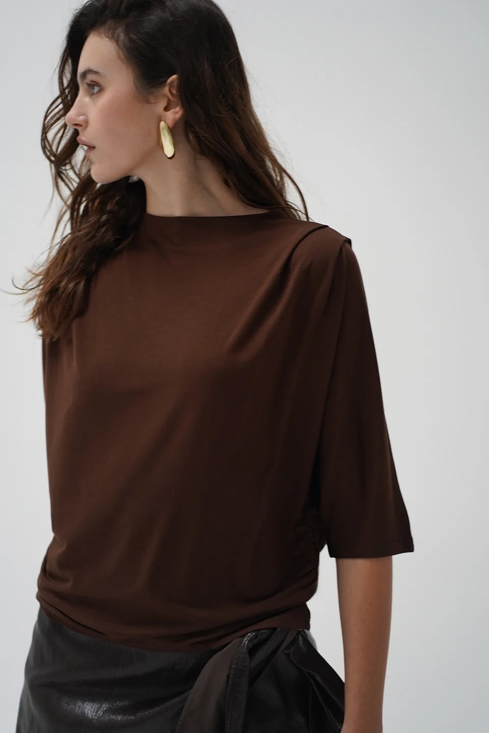 LnA Opal Top - French Roast Women's Tops - Sloane Boutique