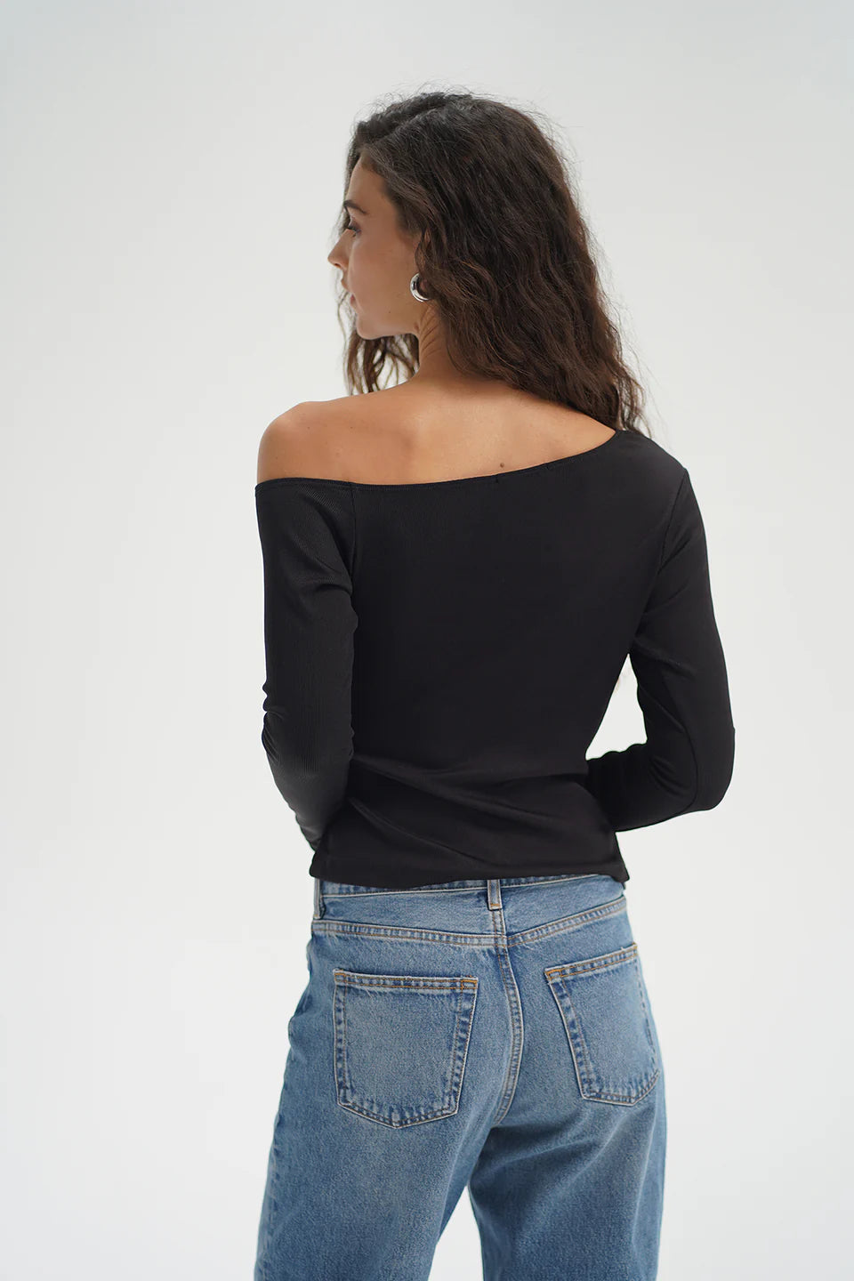 LNA Panama Drape Top - Liquid Onyx Women's Tops - Sloane Boutique