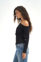 LNA Panama Drape Top - Liquid Onyx Women's Tops - Sloane Boutique