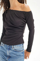 LNA Panama Drape Top - Liquid Onyx Women's Tops - Sloane Boutique