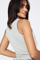LnA Ribbed Double Layer Tank - Heather Grey Women's Tops - Sloane Boutique