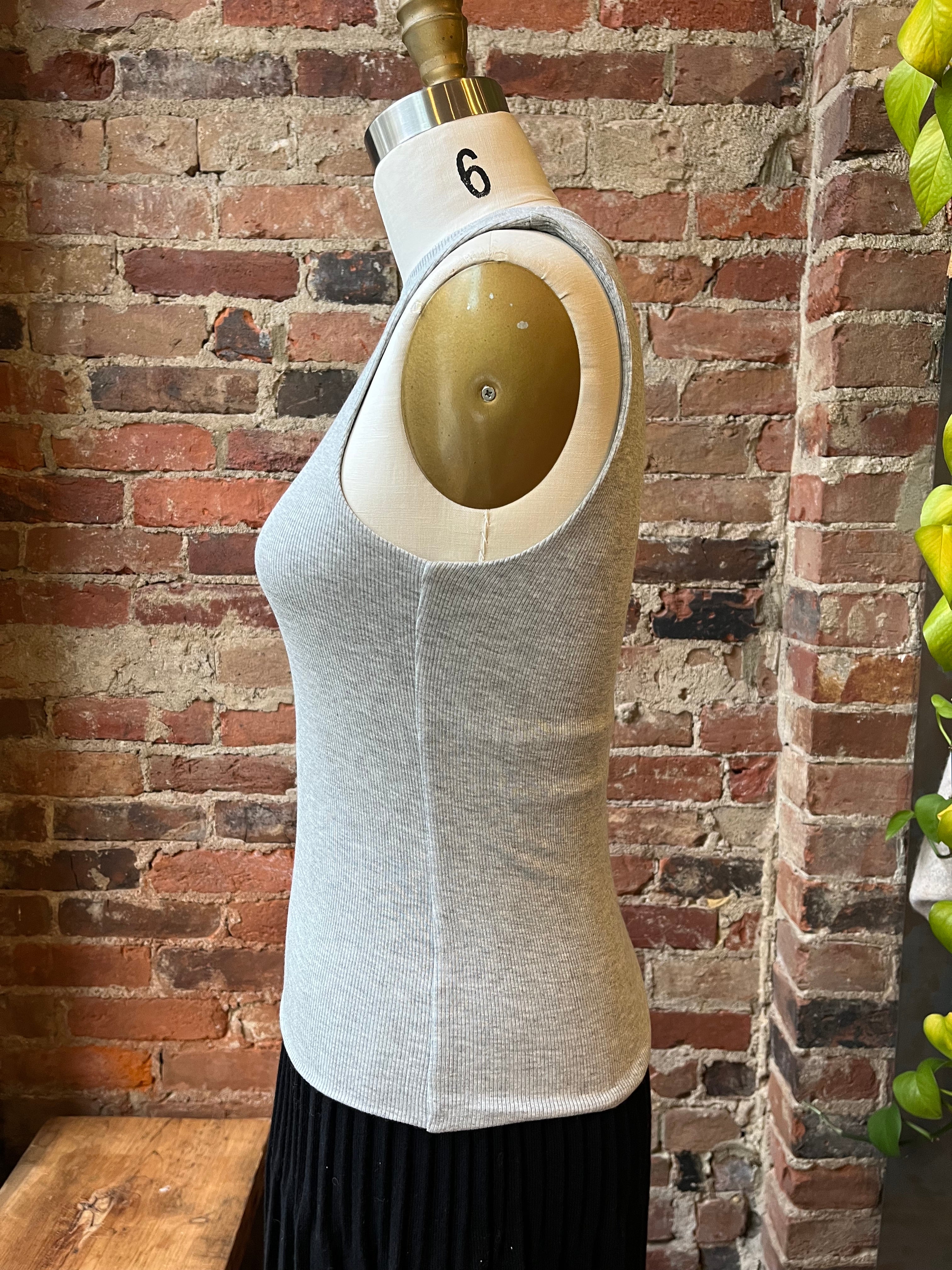 LnA Ribbed Double Layer Tank - Heather Grey Women's Tops - Sloane Boutique