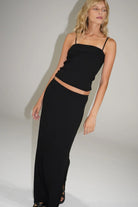LnA Steph Ribbed Skirt - Black Women's Bottoms - Sloane Boutique