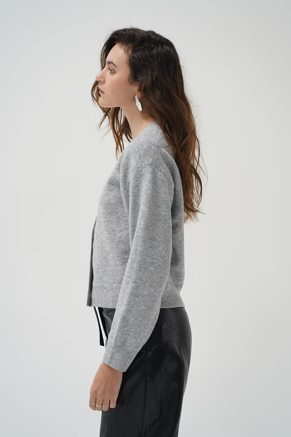 LnA Sterling Lace Trim Sweater - Heather Grey Women's Tops - Sloane Boutique