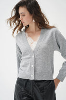 LnA Sterling Lace Trim Sweater - Heather Grey Women's Tops - Sloane Boutique