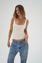 LnA Vara Spandex Jersey Tank - Egret Women's Tops - Sloane Boutique