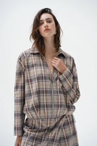 LnA Vivienne Zip Up - Plaid Outerwear - Sloane Boutique