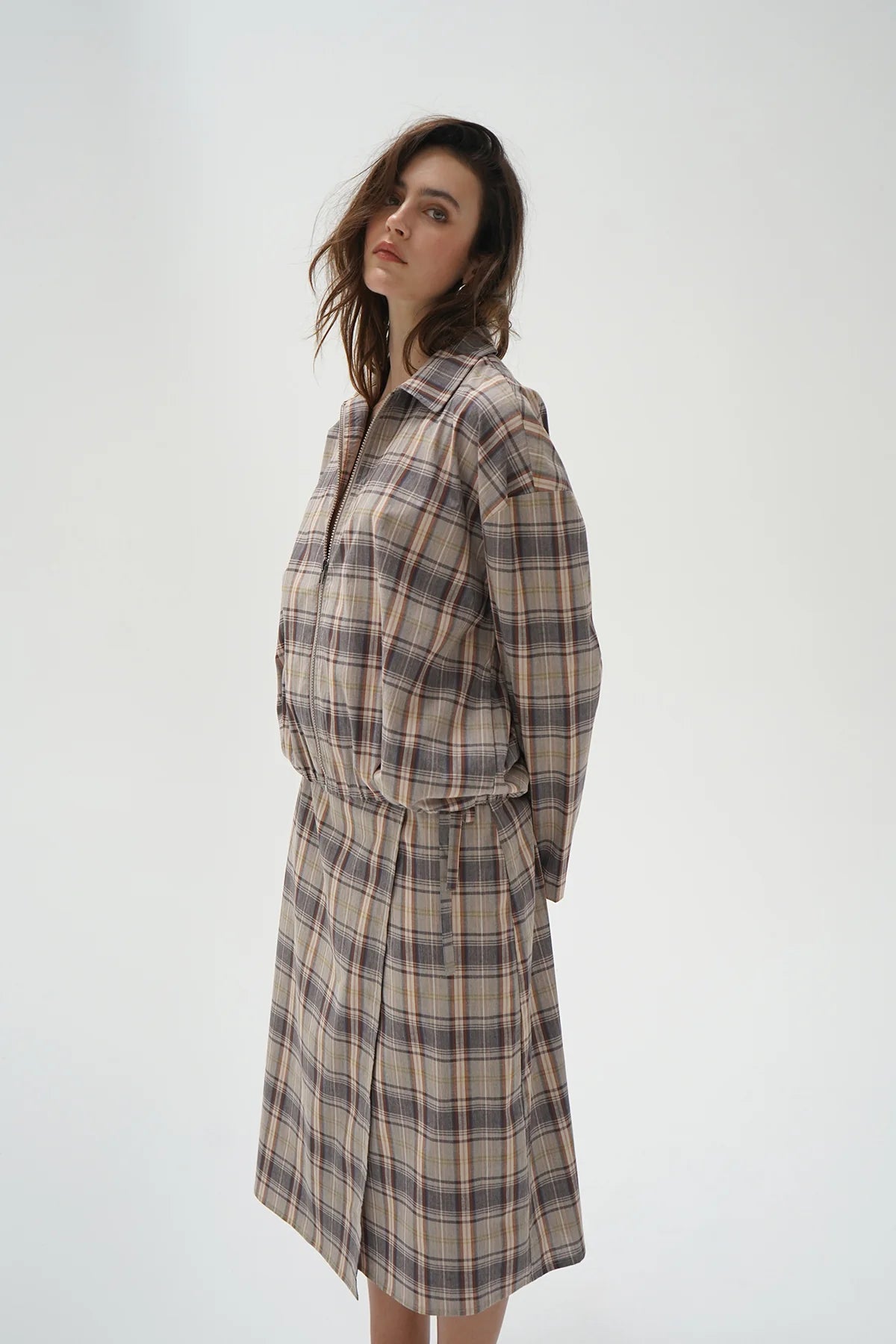 LnA Vivienne Zip Up - Plaid Outerwear - Sloane Boutique
