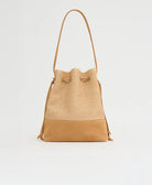 Mansur Gavriel Drawstring Cabas - Natural Raffia / Budino Suede Handbags - Sloane Boutique
