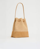 Mansur Gavriel Drawstring Cabas - Natural Raffia / Budino Suede Handbags - Sloane Boutique