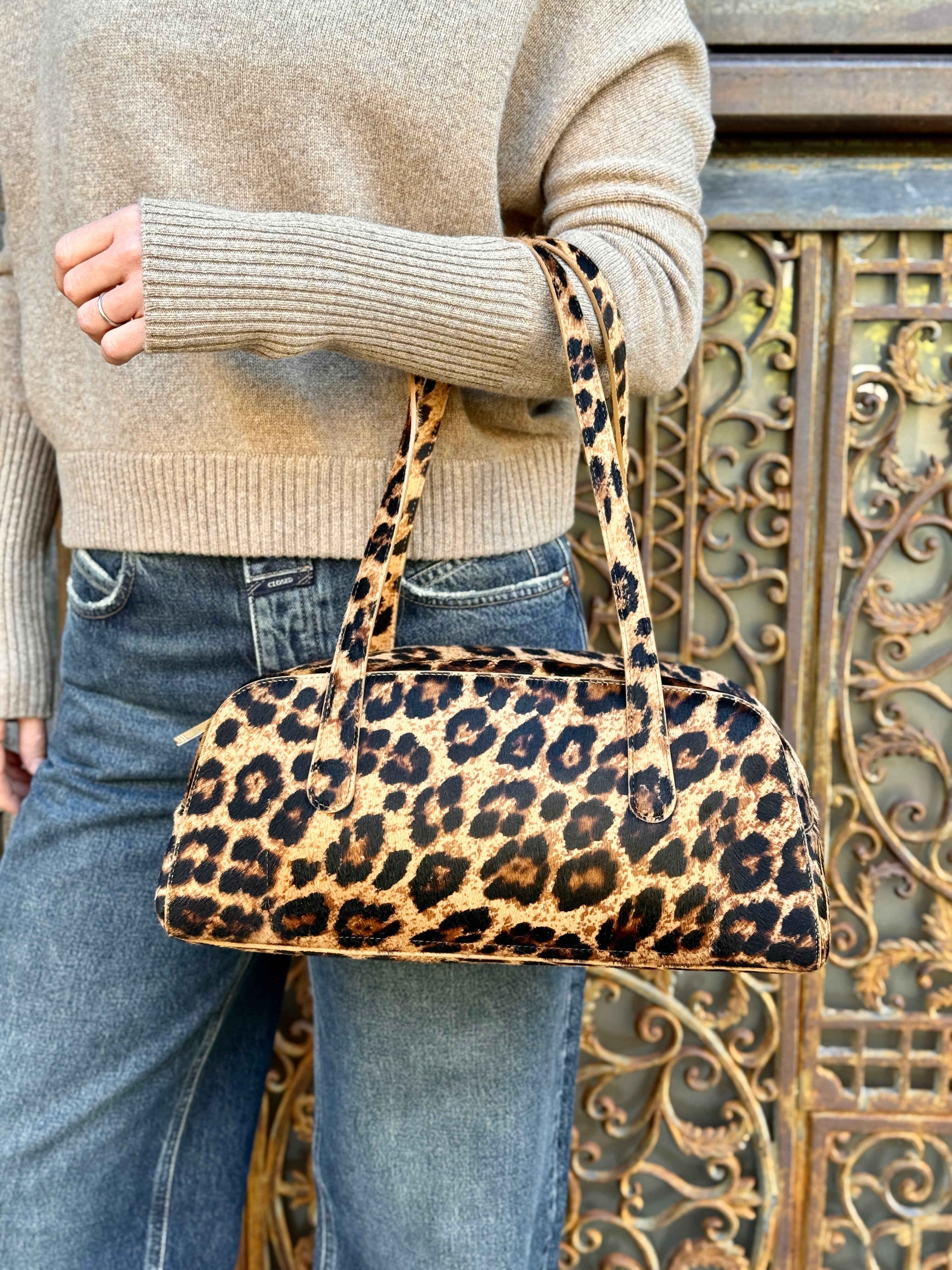 Mansur Gavriel Helios Shoulder Bag - Leopard Accessories - Sloane Boutique