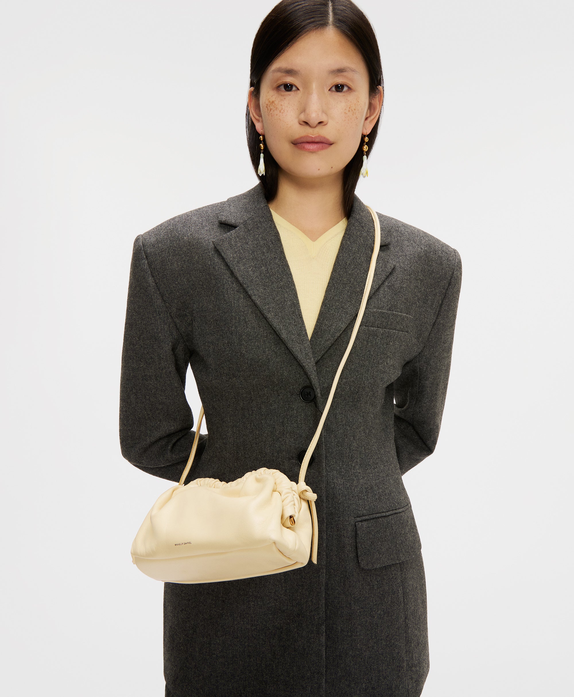Mansur Gavriel Mini Cloud Clutch - Baby Blue Suede Handbags - Sloane Boutique