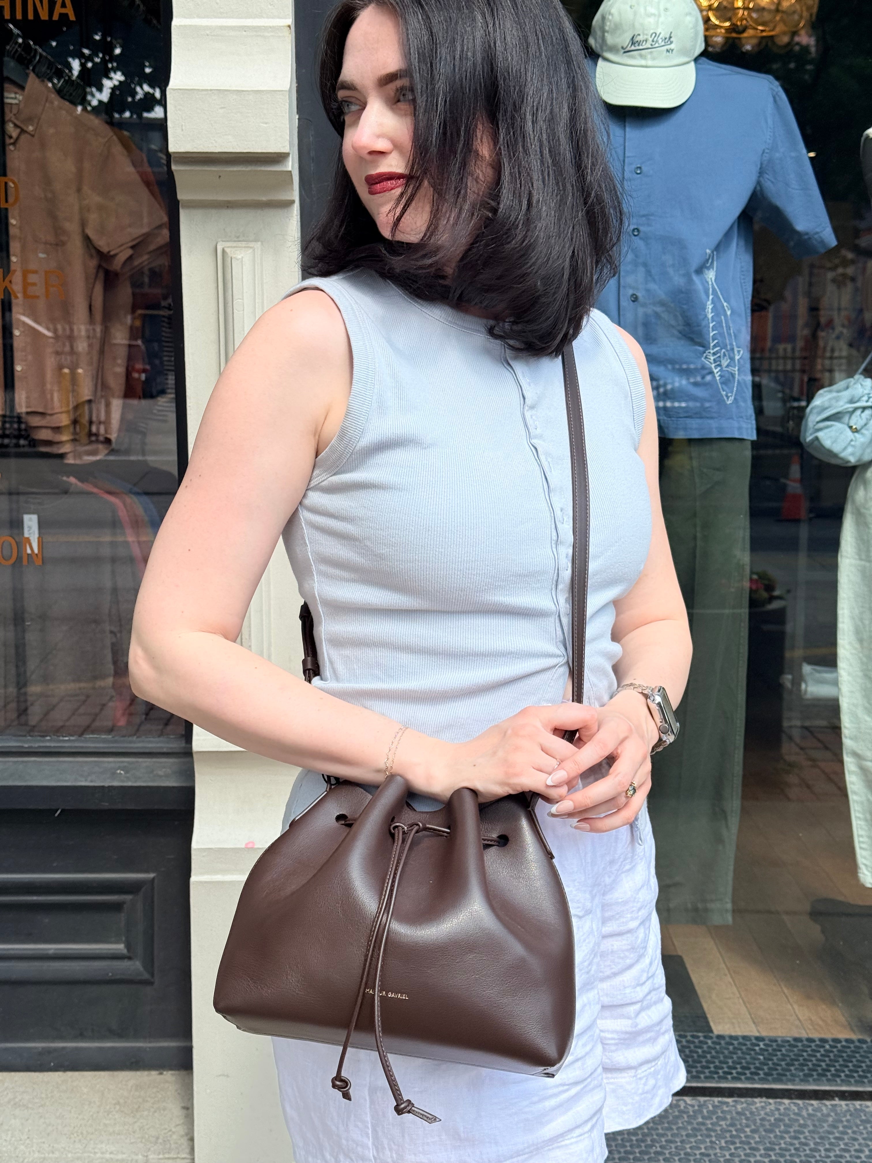 Mansur Gavriel Secchio Crossbody Bag - Ebony Handbags - Sloane Boutique