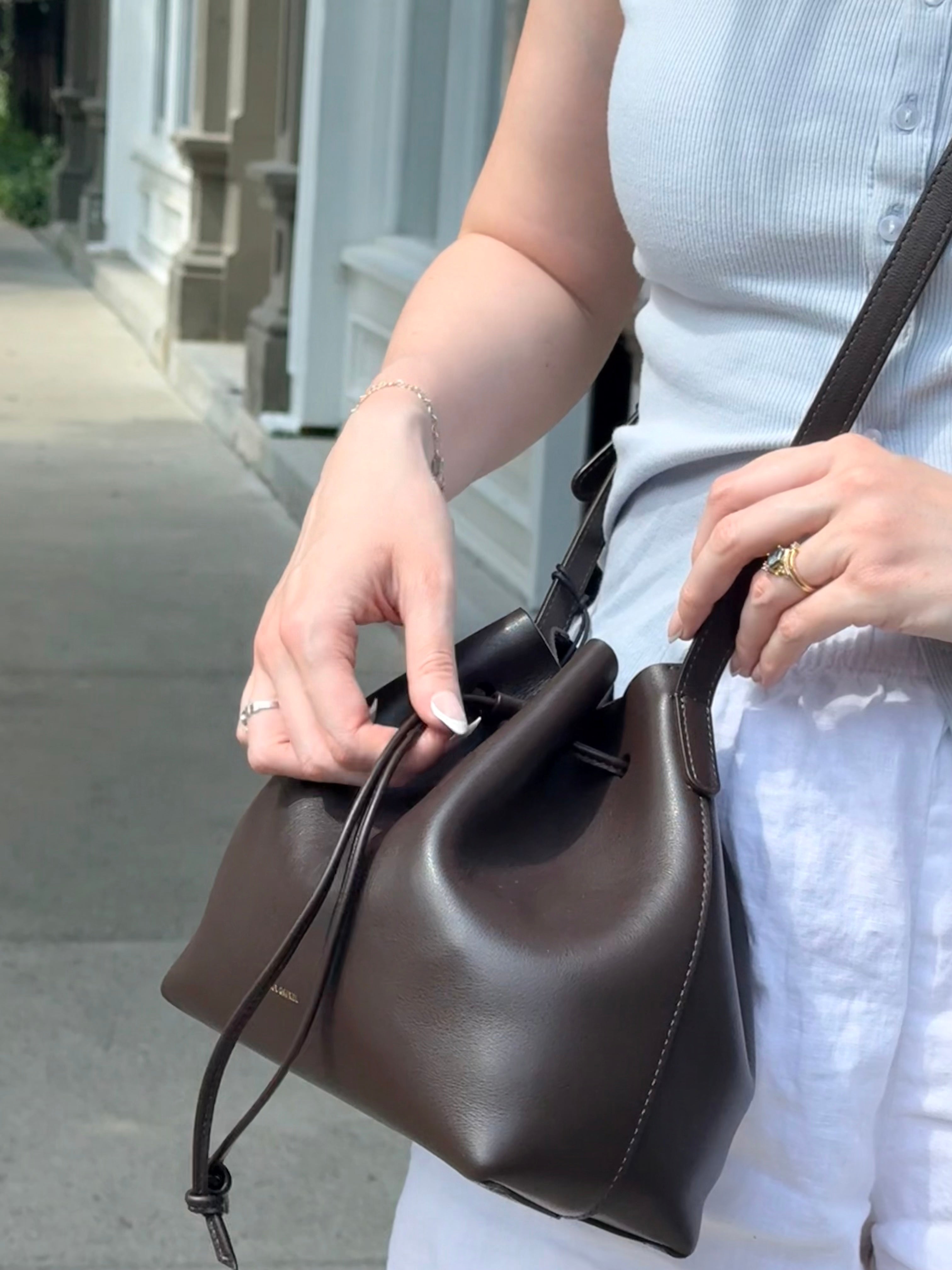 Mansur Gavriel Secchio Crossbody Bag - Ebony Handbags - Sloane Boutique