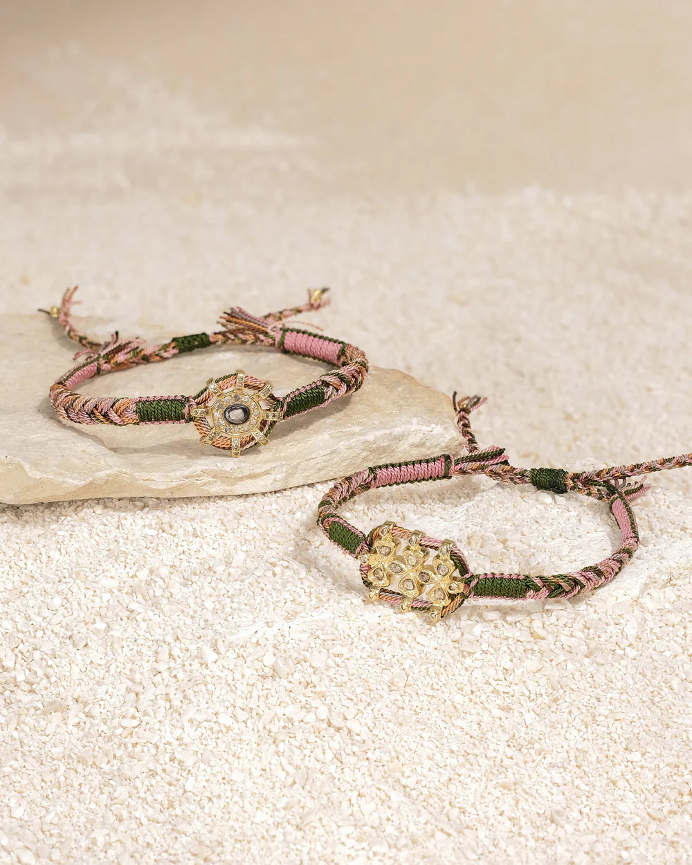 Marie Laure Chamorel Bracelet 940 - Kaki / Pink Jewelry - Sloane Boutique