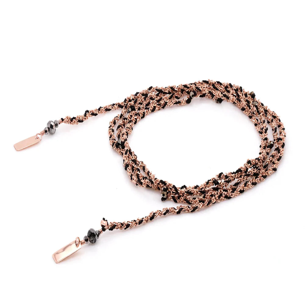 Marie Laure Chamorel Necklace 182 - Pink / Gold / Black Jewelry - Sloane Boutique