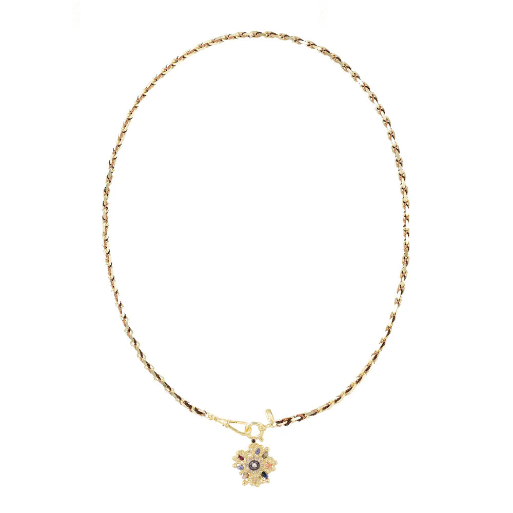 Marie Laure Chamorel Necklace 977 - Gold / Brown / Caramel Jewelry - Sloane Boutique